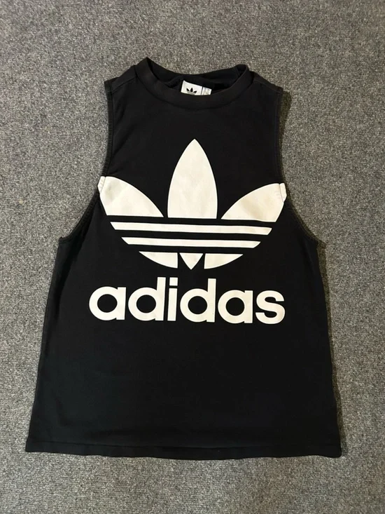 adidas Black Tee with White Trefoil Graphic - Picture 1 of 3